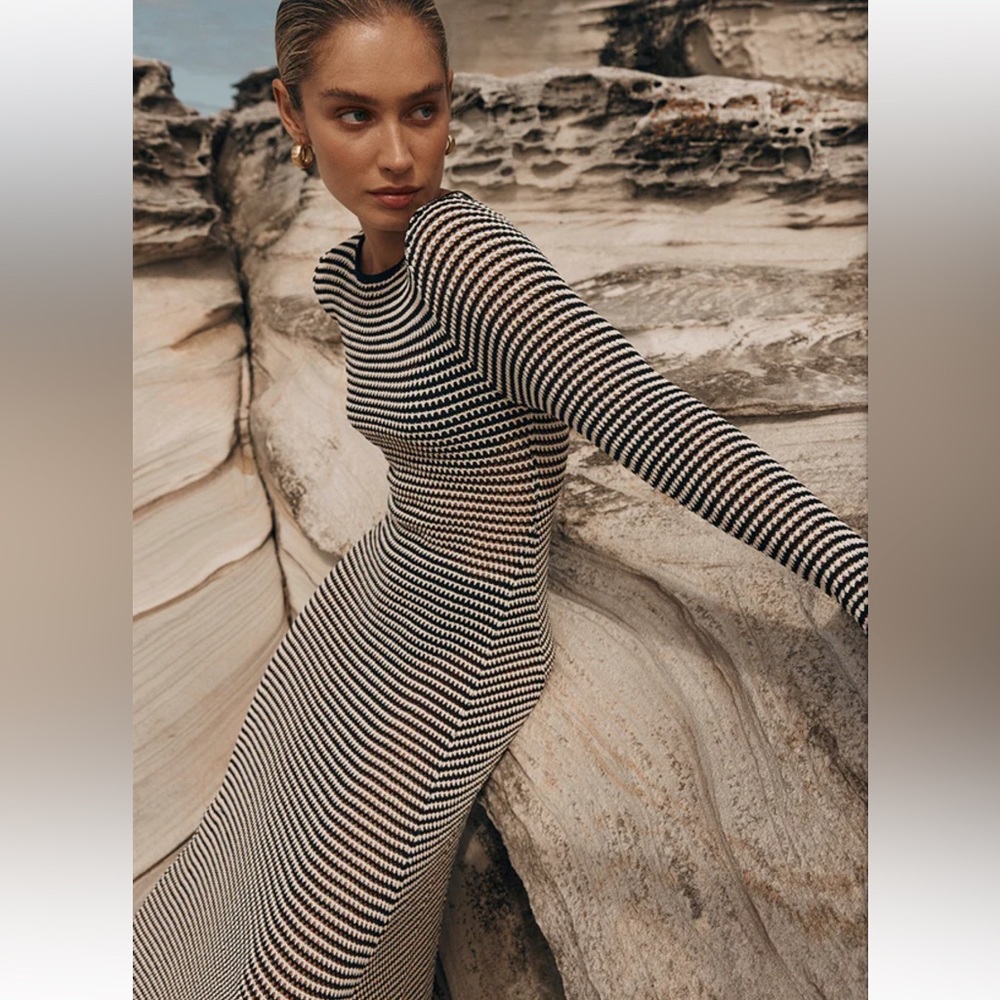 DISSH "Nate" black knit maxi dress